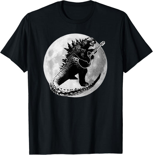 Dinosaur Playing Guitar Electric Acoustic Led Rock T-Shirt T-Shirt