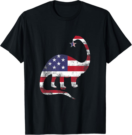 American Flag Dinosaur T Shirt - T Rex Tee - 4th July Gifts T-Shirt