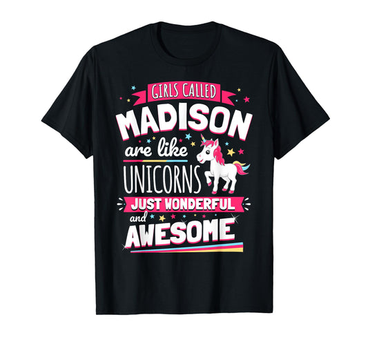 Madison Forename Prename First Given Name Unicorn T-Shirt T-Shirt