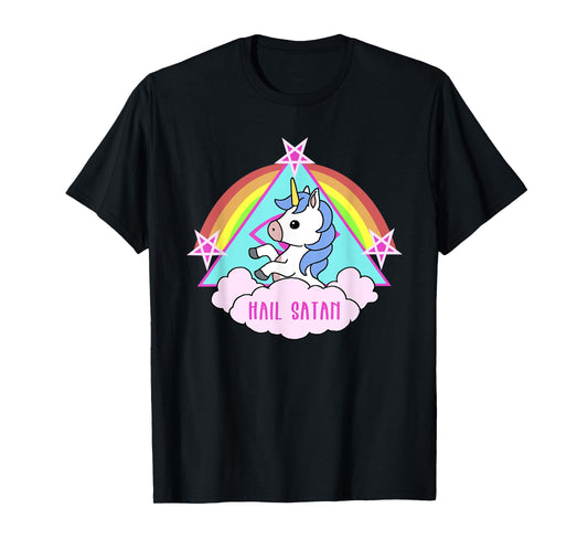 Hail Satan Funny Unicorn T-Shirt
