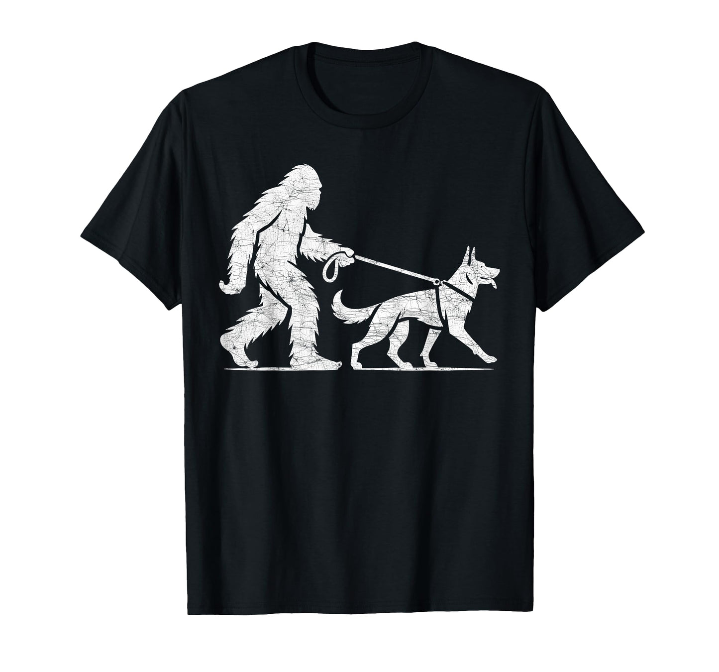 Bigfoot Walking German Shepherd Dog Lover Sasquatch T-Shirt