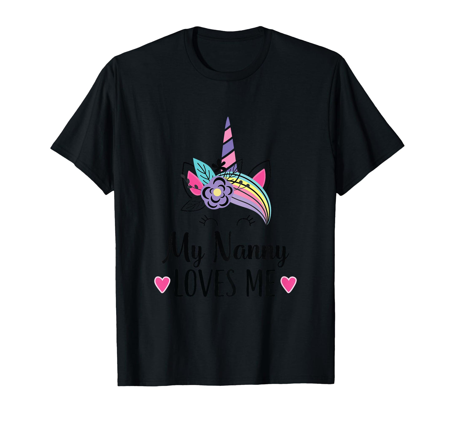 Kids My Nanny Loves Me Granddaughter Unicorn T-Shirt