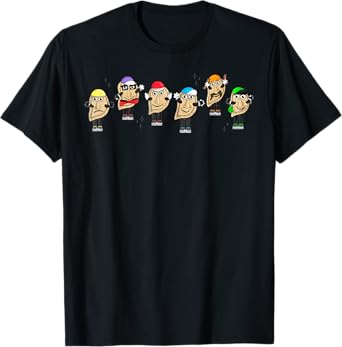 Pittsburgh Pierogies Clothing Unisex Adult Fun Cartoon T-Shirt, Black, Small, Short Sleeve