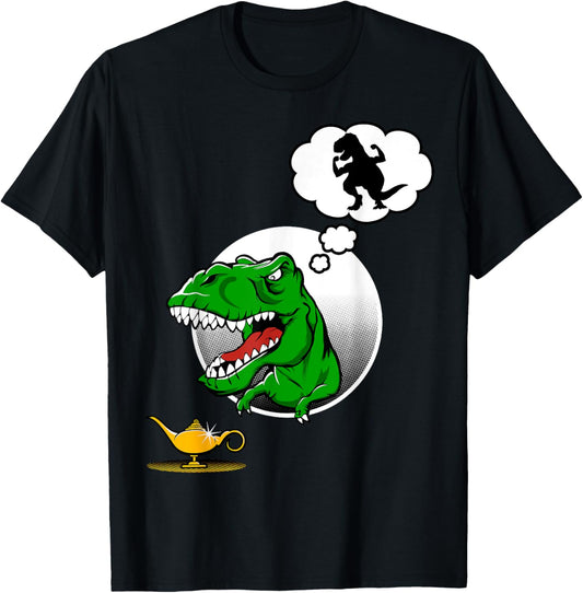 Dinosaur T-rex Short Arms Funny joke Genie Lamp t-shirt T-Shirt