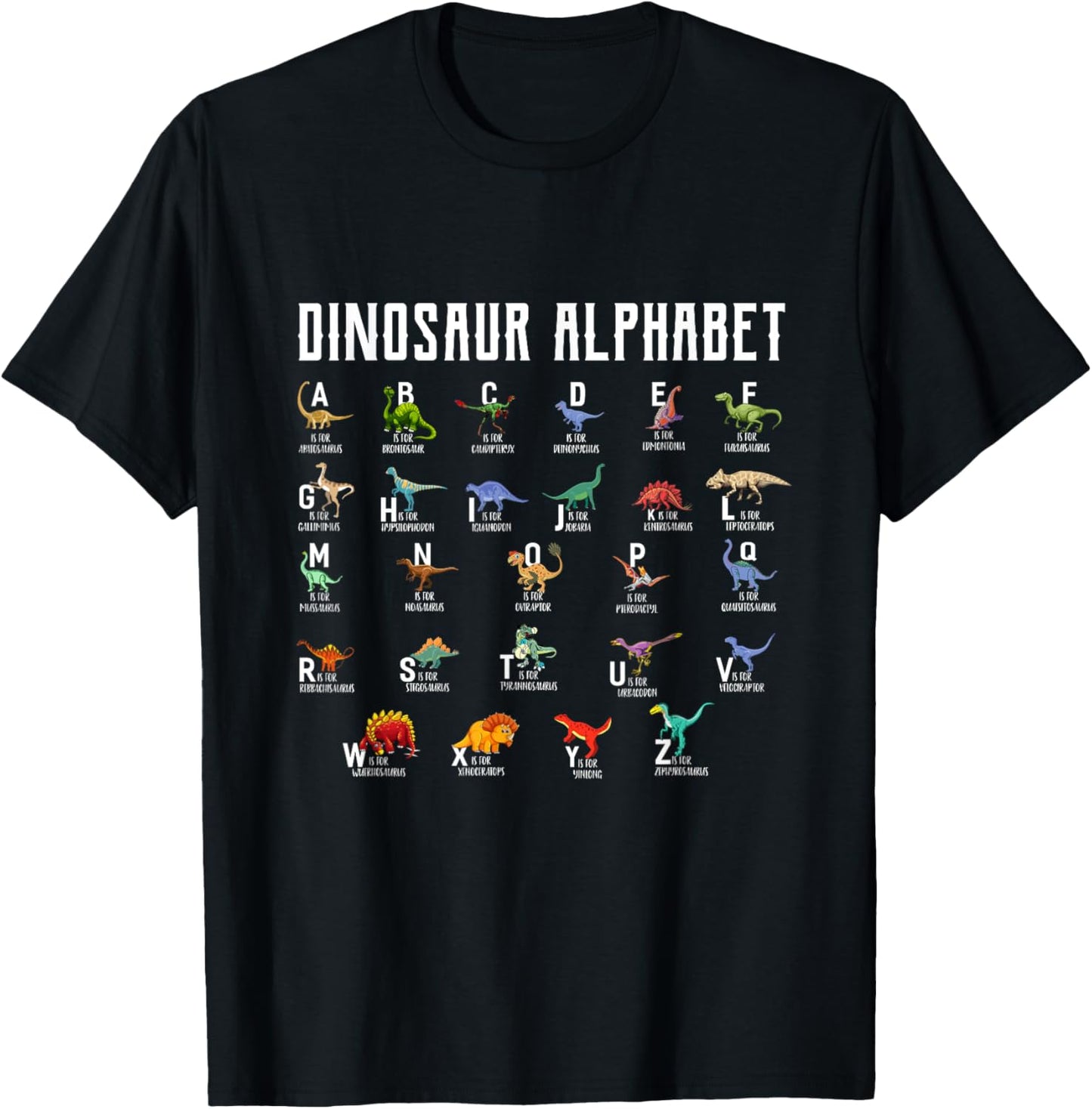 Dinosaur Alphabet Shirt Types of Dinosaurs Shirt Dinosaur T-Shirt