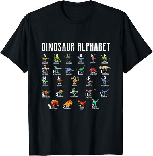 Dinosaur Alphabet Shirt Types of Dinosaurs Shirt Dinosaur T-Shirt