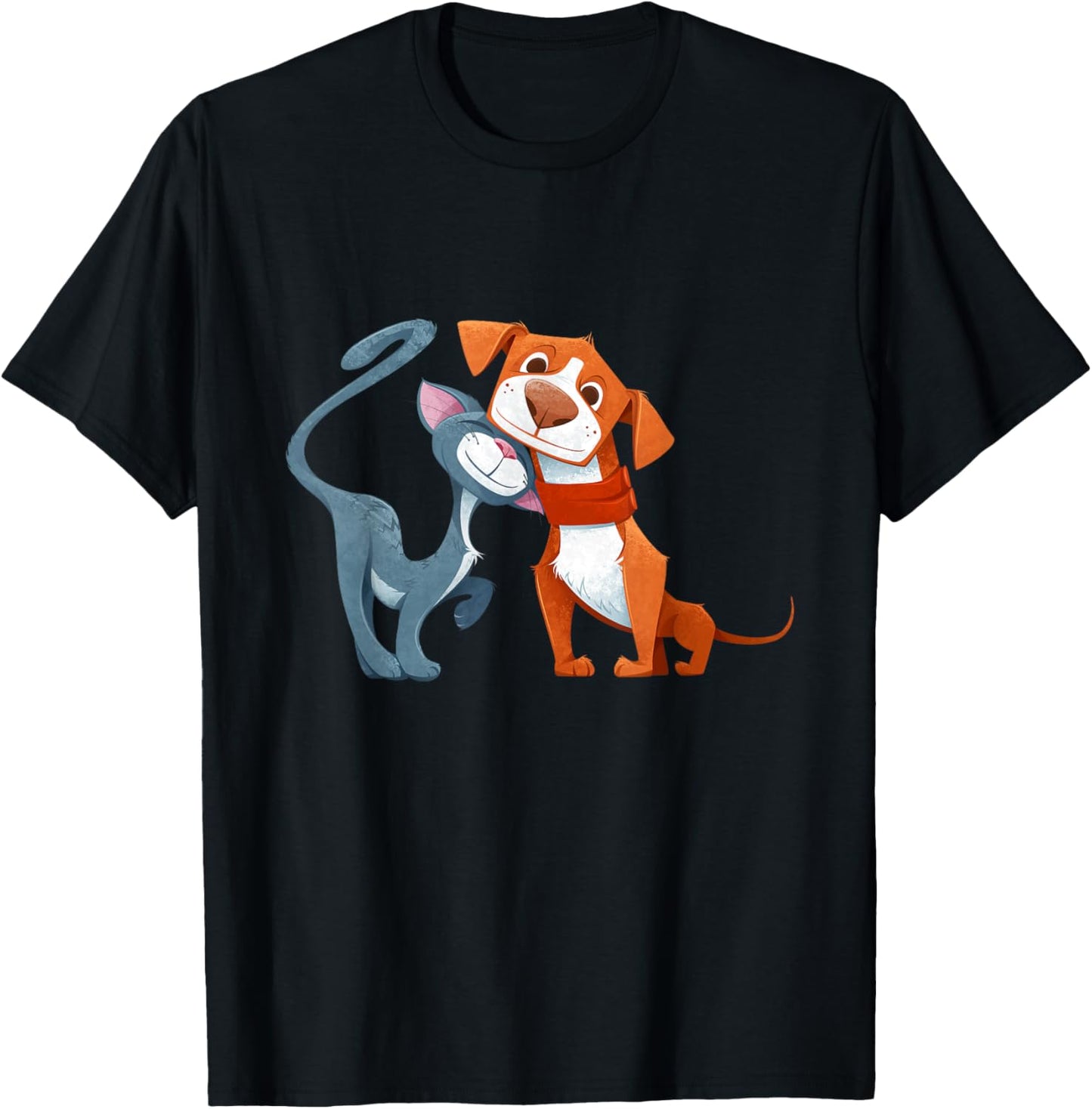 Cool Dog & Cat Best Friends Tee shirts, Cat And Dog Cartoon T-Shirt