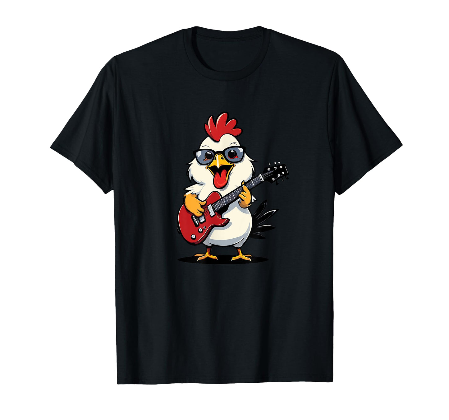 Chicken playing Electric Guitar, Chicken Guitarist T-Shirt