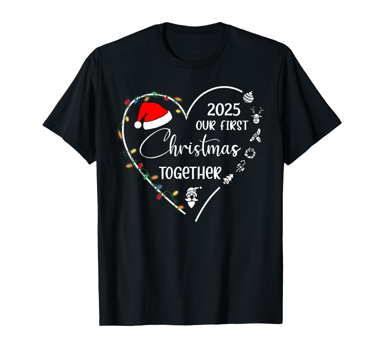 Our First Christmas Together 2025 Matching Christmas Couples T-Shirt