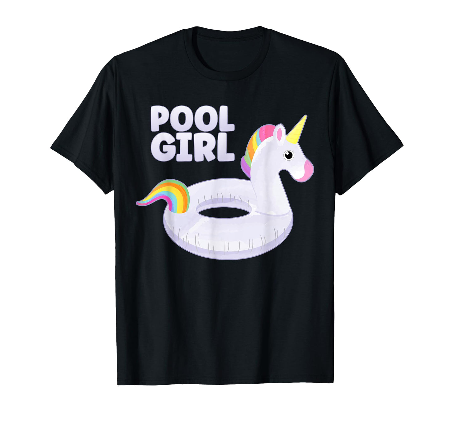 Pool Girl Unicorn Floating Ring Kids Funny Swimming Pool T-Shirt