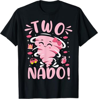 Tornado 2 Year Old Girl Birthday Two Nado 2nd Bday Party T-Shirt