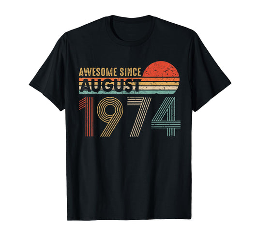 Awesome Since AUGUST 1974 45th Birthday Gift Sunset T-Shirt T-Shirt