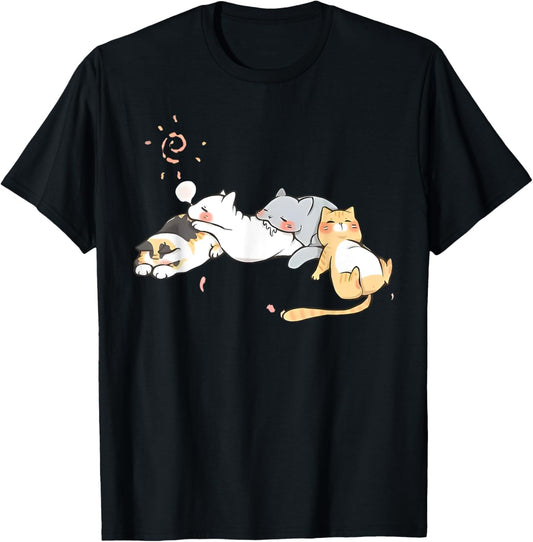 Cute Cats Napping Sleeping Cat Lover Cat Sleep Cat Mom Dad T-Shirt