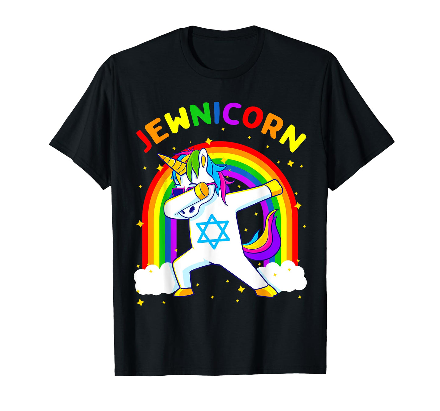 Jewnicorn Hanukkah Dabbing Unicorn Chanukah Women Girls Gift T-Shirt
