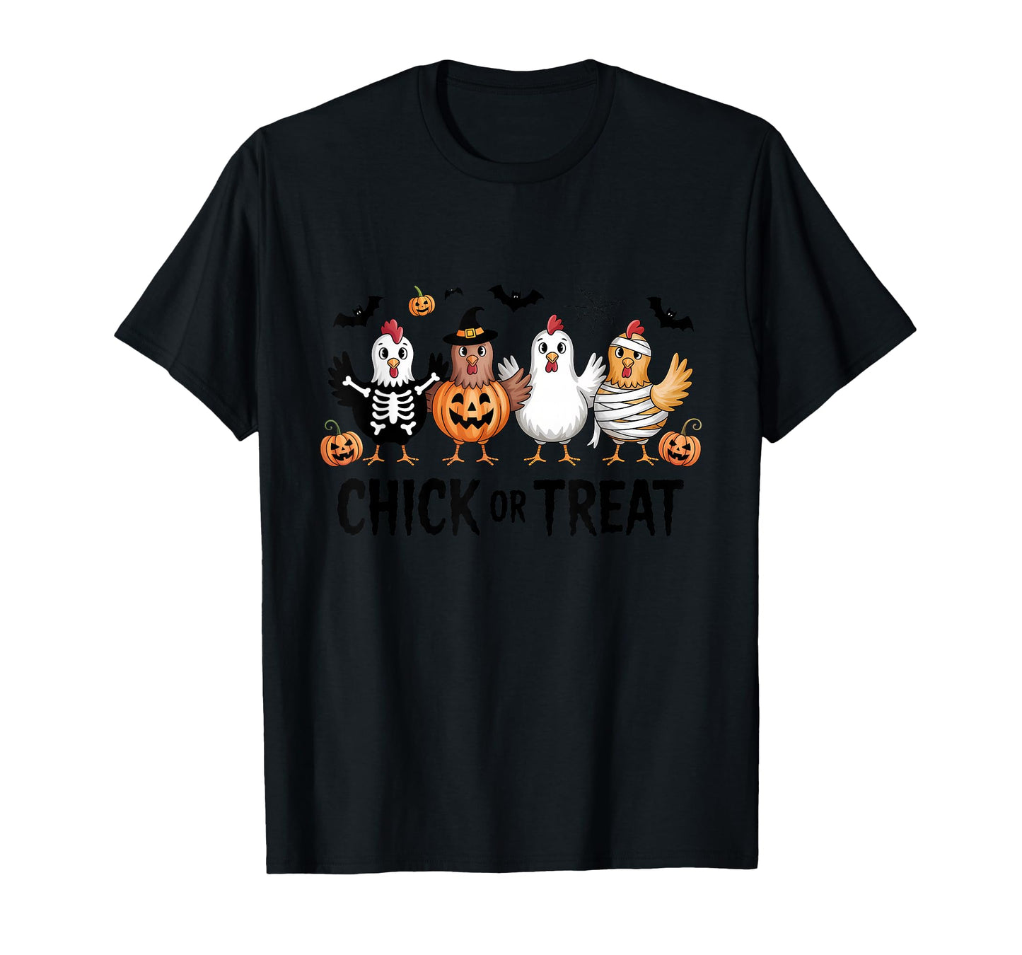 Chick Or Treat Halloween Witch Spooky Chicken T-Shirt