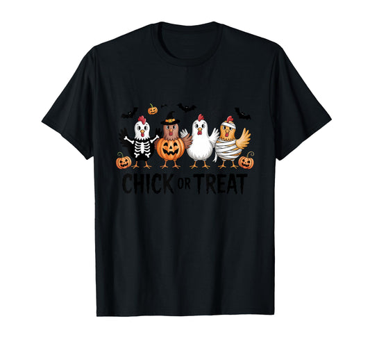 Chick Or Treat Halloween Witch Spooky Chicken T-Shirt