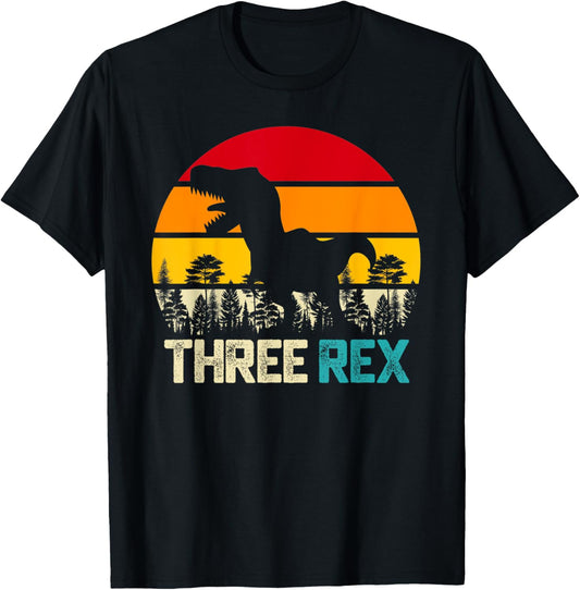 3 Year Old Shirt 3rd Birthday Three Rex Kids T-Shirt
