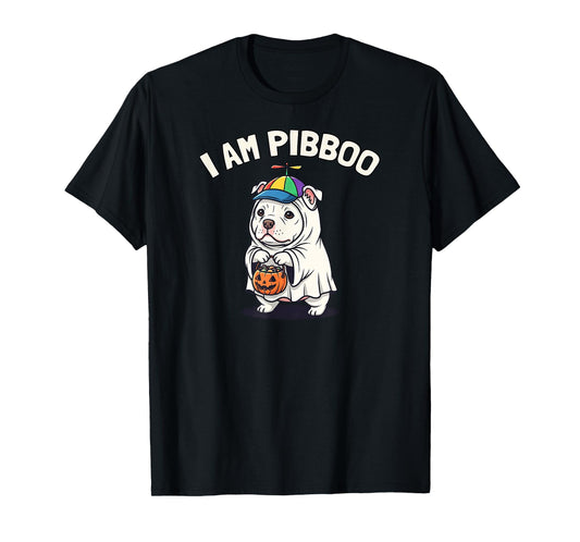 I Am Pibboo Funny Pit Bull Terrier Ghost Halloween Pibble T-Shirt