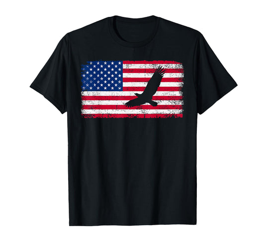 American Flag Patriotic USA Bald Eagle 4th of July T-Shirt