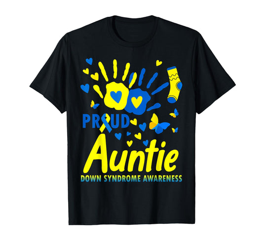 Proud Auntie World Down Syndrome Awareness Day Matching T-Shirt