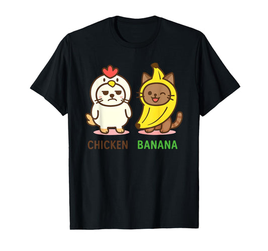 Cute Animals in Chicken and Banana Costumes Kawaii T-Shirt