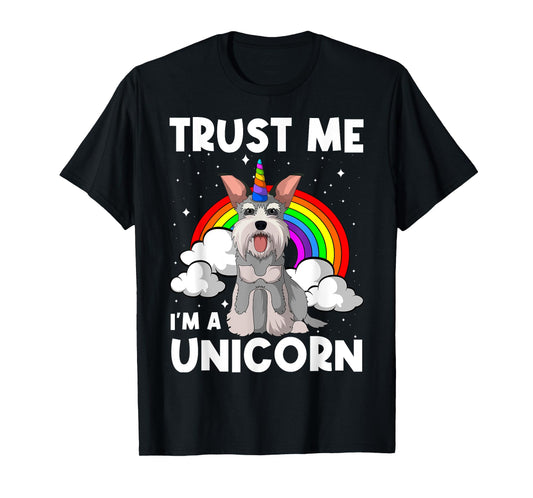 Schnauzer Unicorn Wire-Haired Pinscher Whiskered Snout Dog Men Women Girls Kids T-Shirt