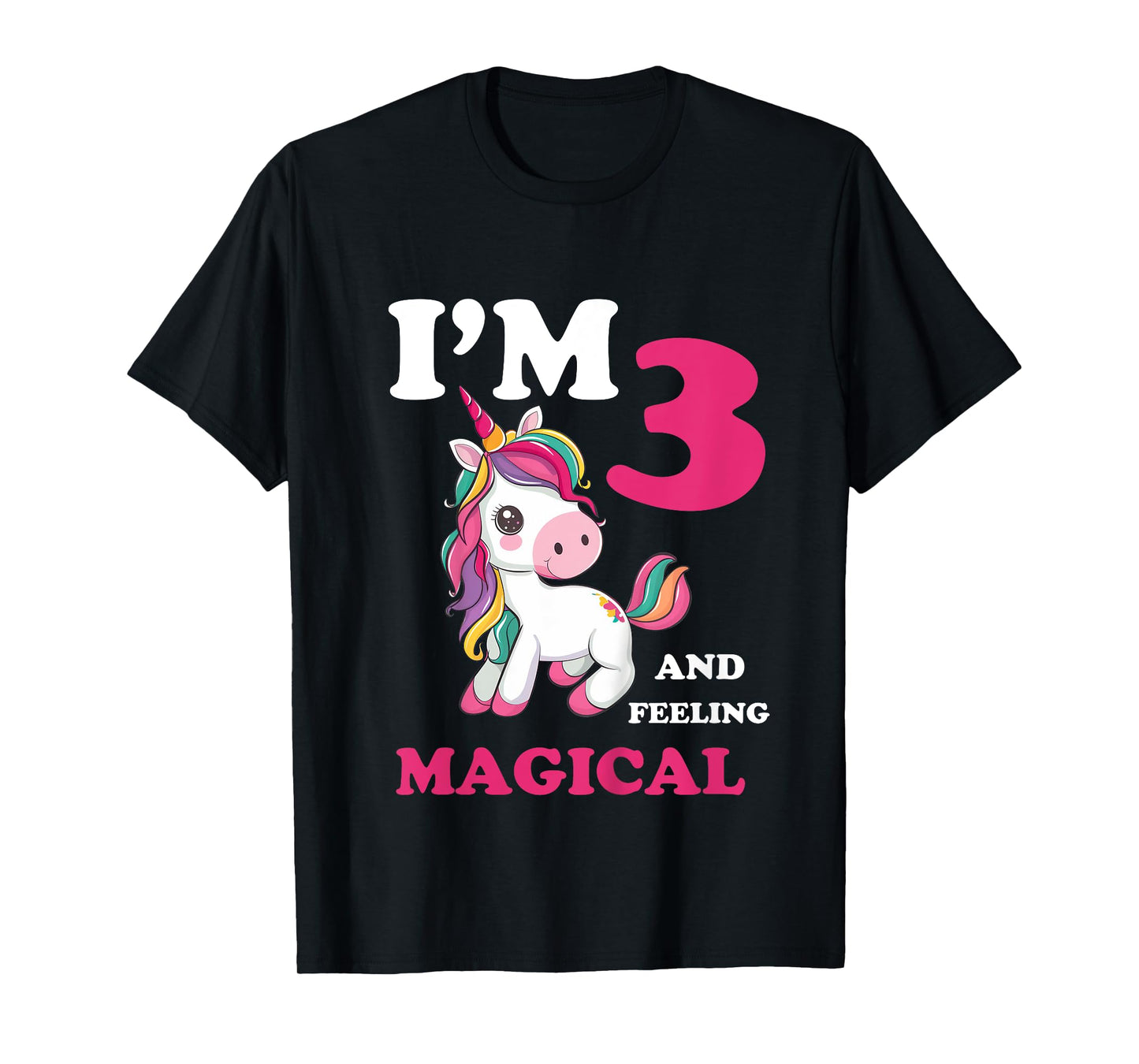 I'm 3 Years Old 3rd Birthday 3yr Girl Unicorn T-Shirt