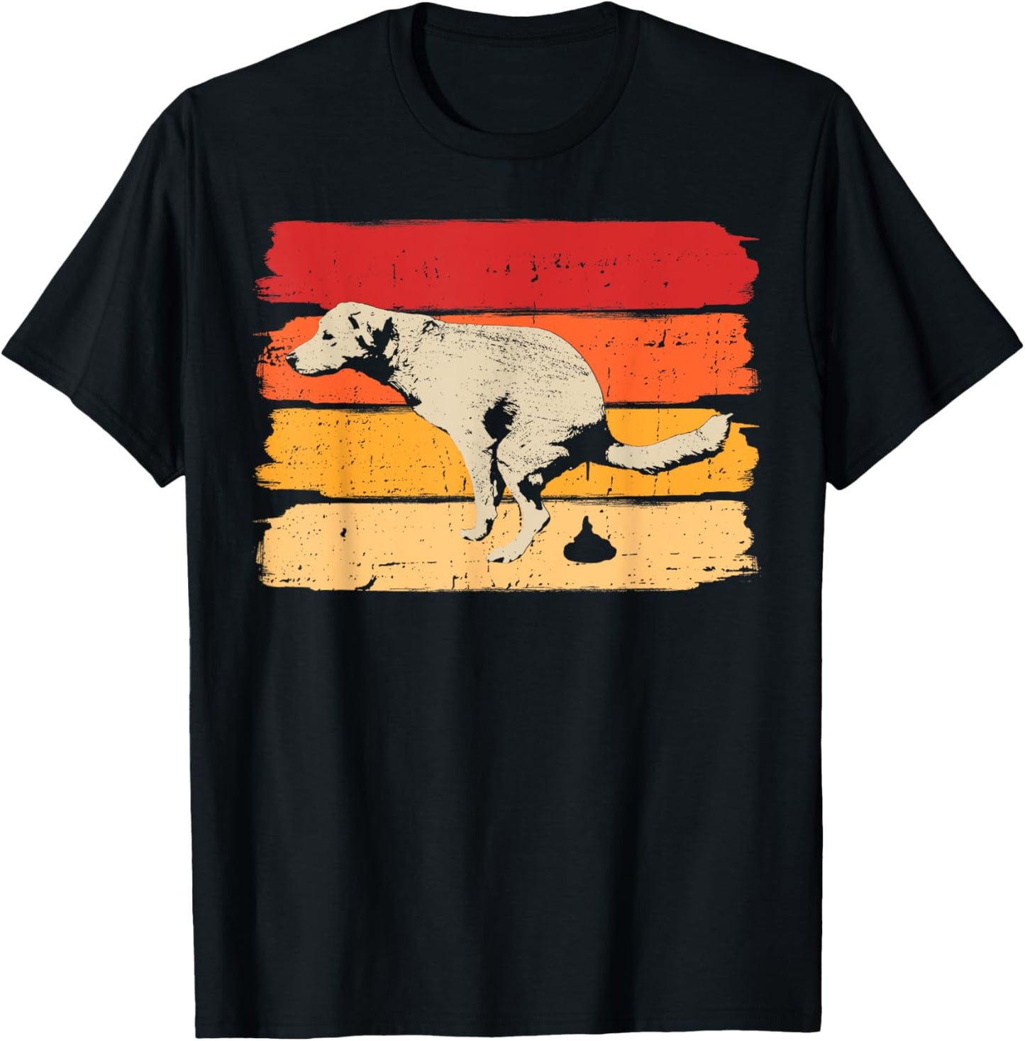 Retro Dog Pooping Pet Walking for Canine Owner T-Shirt