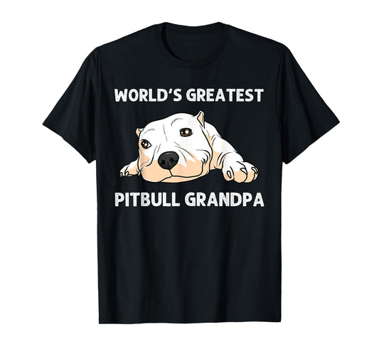 Funny Pitbull Gift For Grandpa Men Canine Dog Puppy Animal T-Shirt