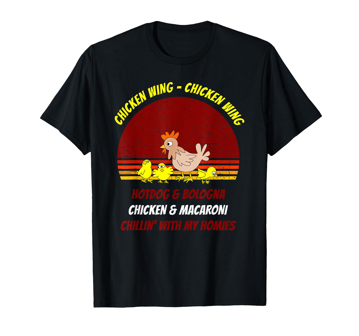 Chicken Wing Shirt Kids Retro Sunset For Boys Girls T-Shirt