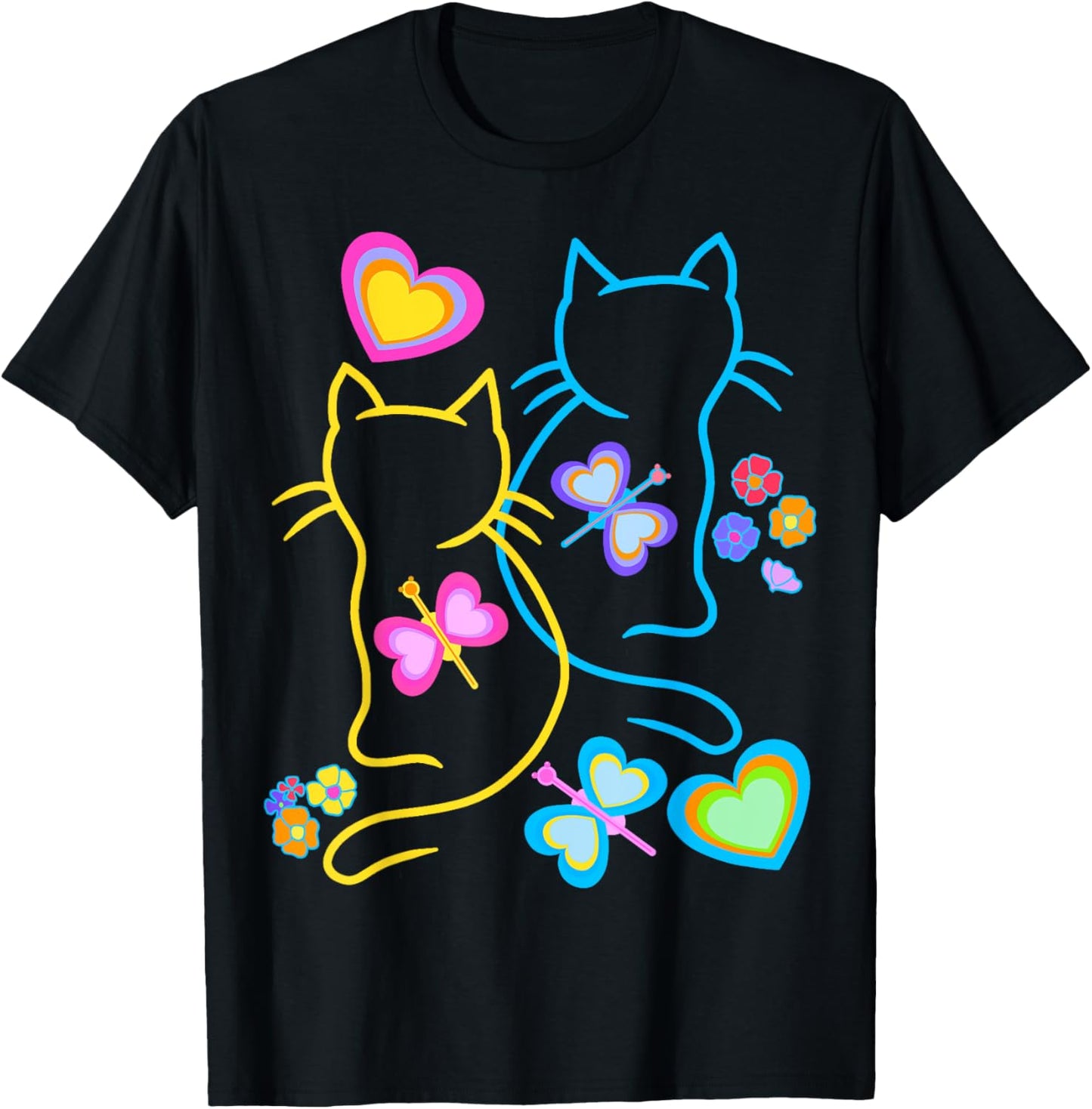 Children's Cats Child Cat Spring Summer Heart Hearts Baby T-Shirt
