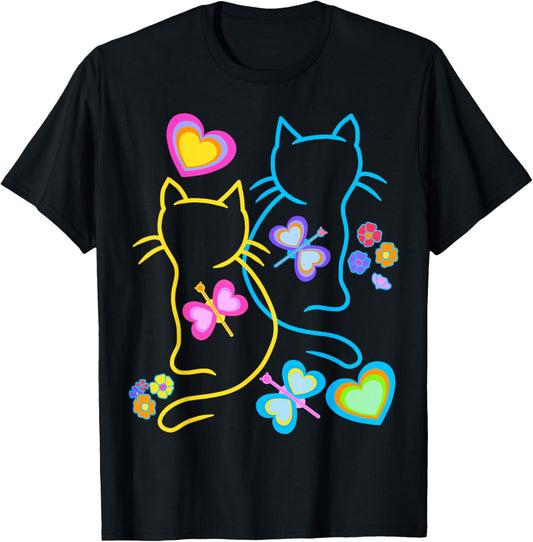 Children's Cats Child Cat Spring Summer Heart Hearts Baby T-Shirt