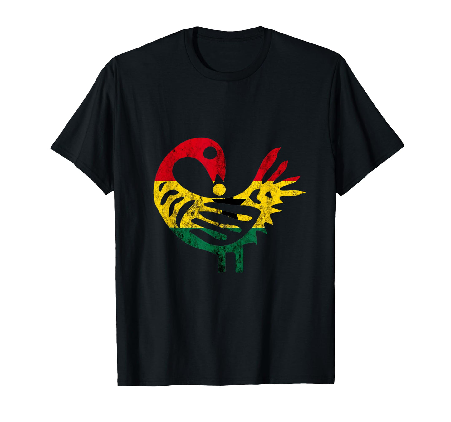 Sankofa African Bird Ghanese Flag Pride Juneteenth Ghana T-Shirt