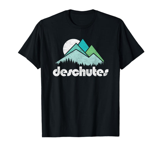 Deschutes River Oregon Vintage Minimalist Mountains Shirt T-Shirt
