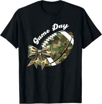 Camouflage Old Game Day Camo Football Seasons Women Girls T-Shirt