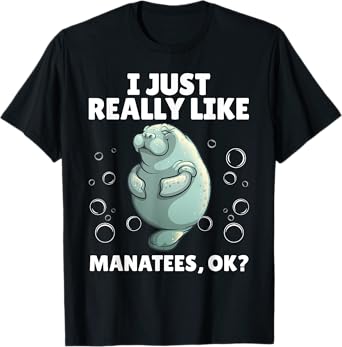 Funny Manatee Art For Men Women Kids Sea Cow Manatee Lover T-Shirt