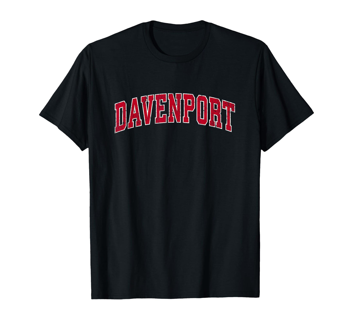 Davenport Iowa IA Vintage Sports Design Red Design T-Shirt