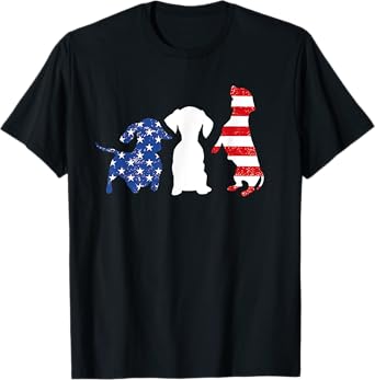 Dachshund Fourth 4th Of July Patriotic American Men Women T-Shirt