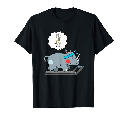 Rhino and Unicorn Cardio - Funny Running T-Shirt T-Shirt