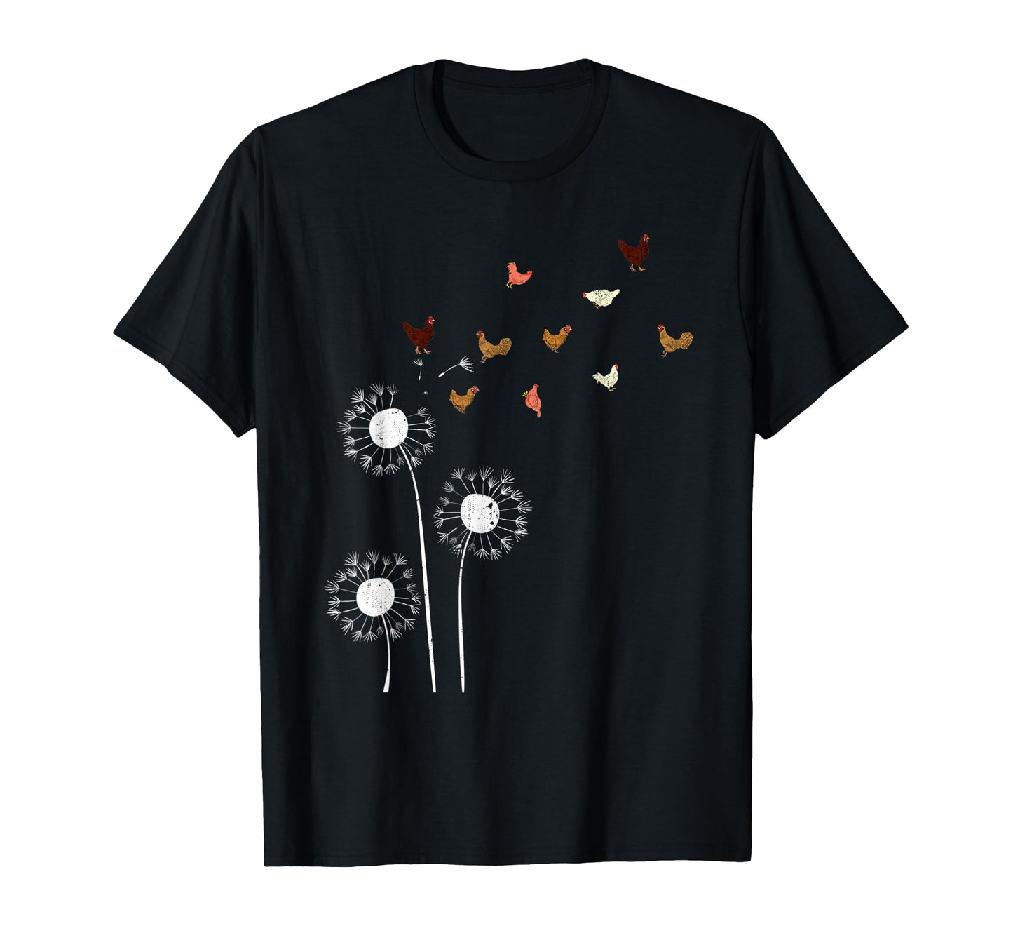 Poultry Farm Animal Farming Farmer Bird Dandelion Chicken T-Shirt
