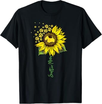 Scottie Mom Sunflower Scottish Terrier Gifts Dog Mom Mama T-Shirt for Men Women Girls Kids