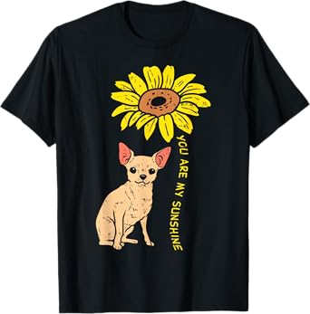 Sunflower Sunshine Chihuahua Chiwawa Dog Girls Women Gift T-Shirt