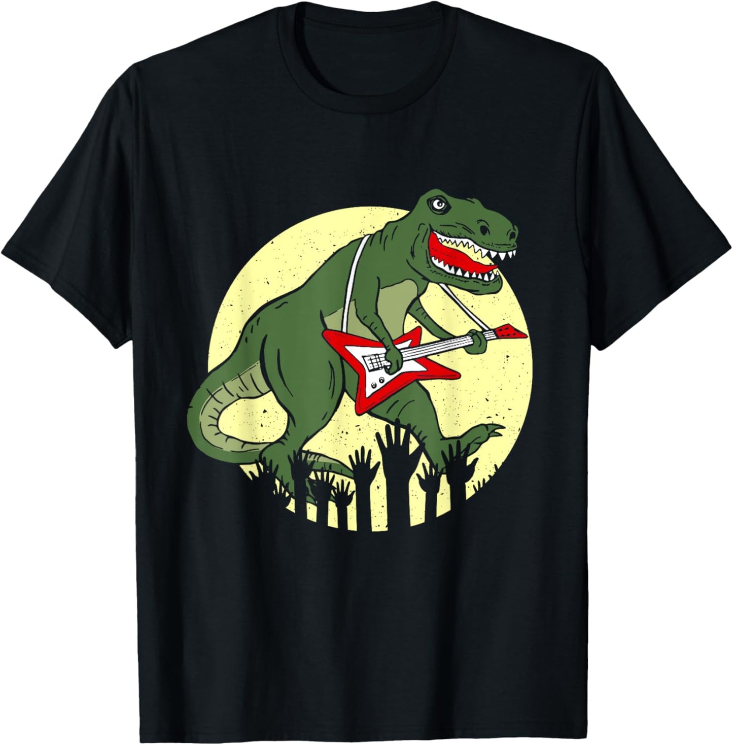 Dino Guitar, Dinosaur Guitarist, T-Rex Rex Music T-Shirt