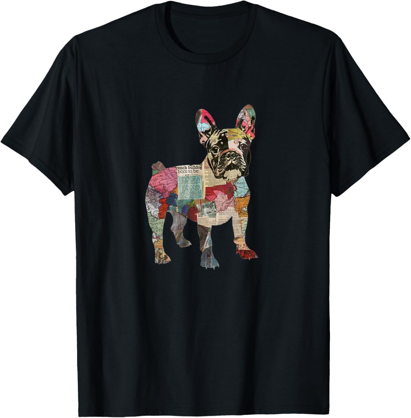 Paper Mache French Bulldog Cute Frenchie Stance T-Shirt