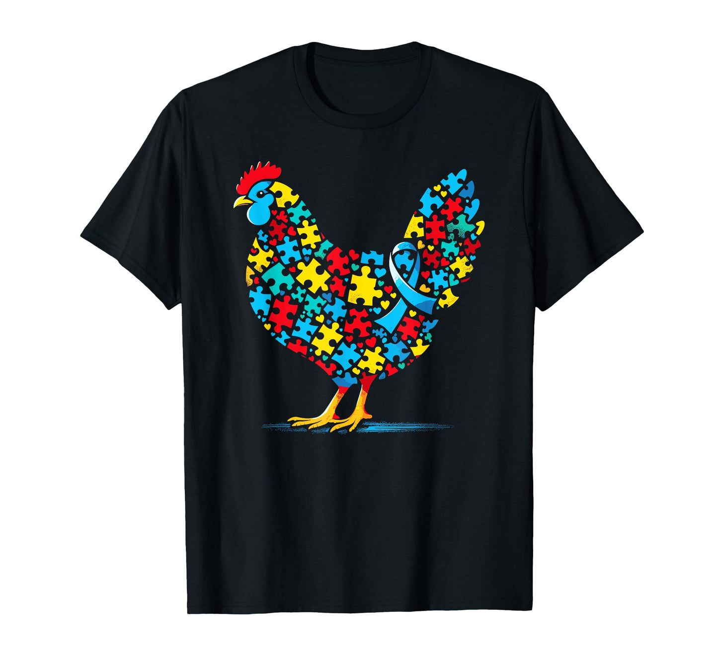 Chicken Puzzle Autism Awareness Autistic Womens Mens Kids T-Shirt