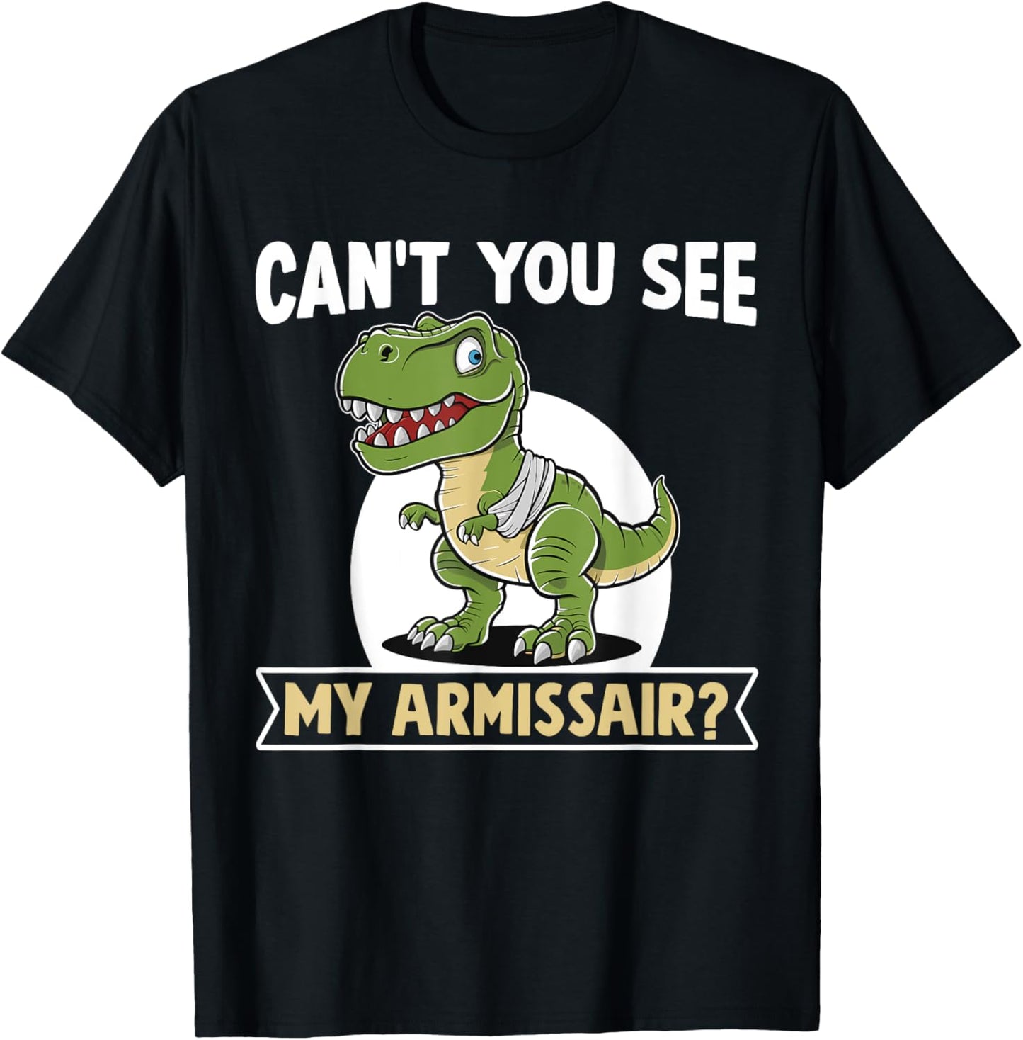Funny Broken Arm For Men Boy Kids Hand Wrist Injury Dinosaur T-Shirt