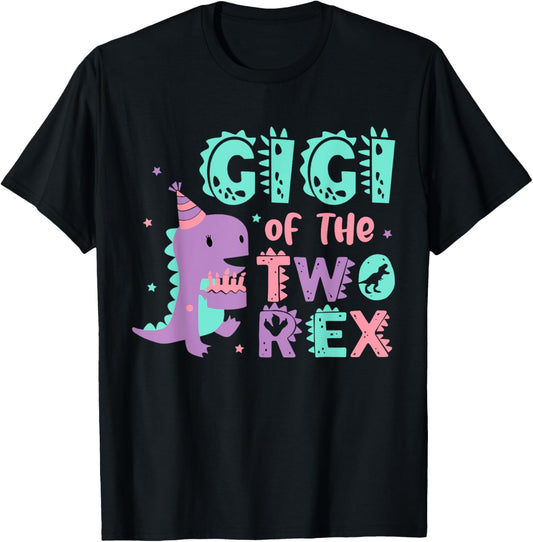 Gigi of the Two Rex Birthday Dinosaur Family Matching T-Shirt