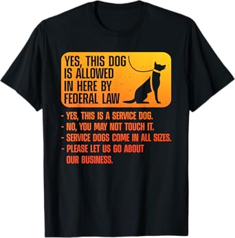 Service Dog Design For Men Women Assistance Dog Service Dog T-Shirt