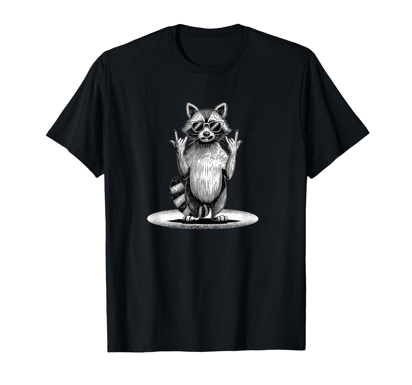 Retro Raccoon Rock Music Gifts Men Women Funny Raccoon T-Shirt