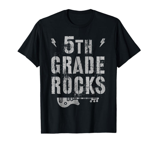 5th GRADE ROCKS Teacher FIFTH Grader Team Rock The Test T-Shirt for Men Women Kids